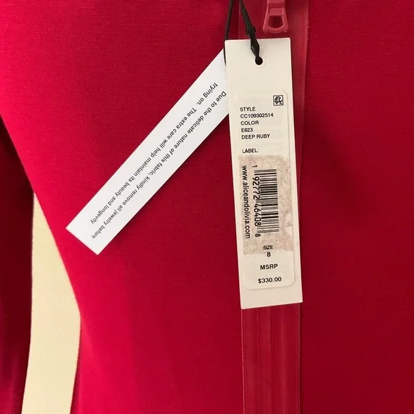 NWT Alice & Olivia Dorinda Red Off The Shoulder Midi Dress - Picture 6 of 16